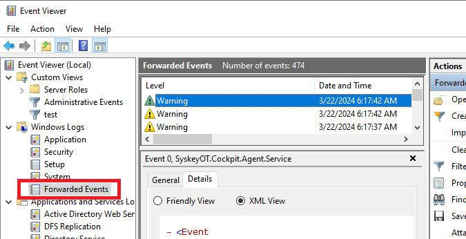 Forwarded Events