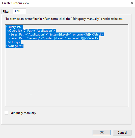 XML Tab